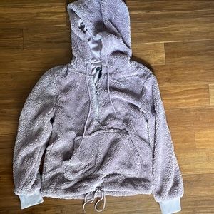 PURPLE FUZZY FOREVER 21 ZIP UP